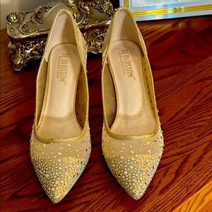 Hurley Gold Embellished Heels